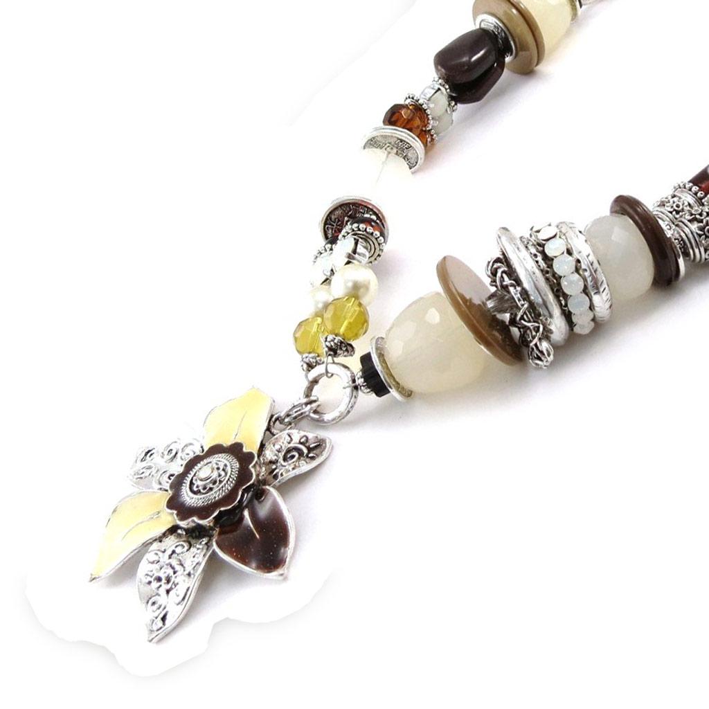 Les Trésors De Lily [E0644] - Дизайнерское колье "Душка" бежево-коричневый