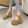 Fashion New Summer Style Fashionable Comfortable Wear-resistant Platform Wedge Platform Sandals Platform Solid Color Suede Women