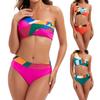 Women's Sexy Split Swimsuit One Shoulder Bikini Print Small Fresh Swimsuit