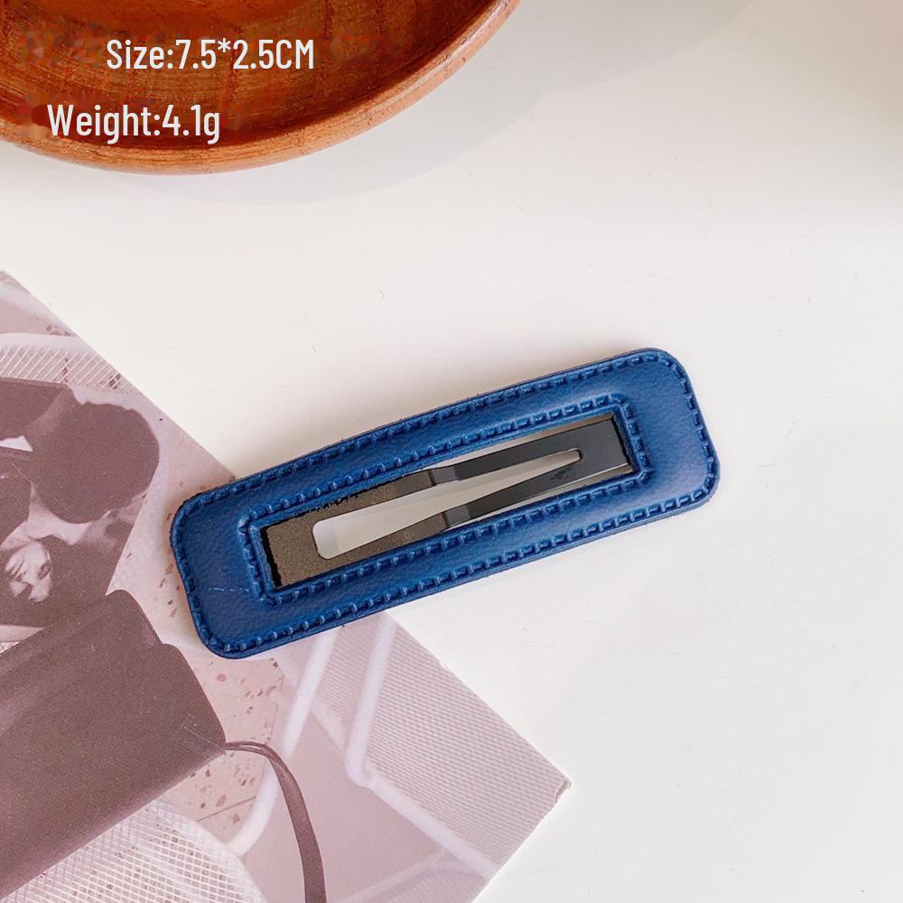 Осенне-зимняя челка Morandi Color PU Leather Bangs Clip
