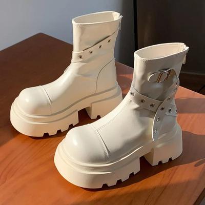 Модные хиты продаж 2024 года, новые коричневые ретро-сапоги с круглым носком и толстым каблуком, супер высокие женские ковбойские сапоги с французской пряжкой, вестерн-сапоги, большой размер 40