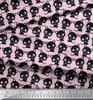 Soimoi Japan Crepe Satin Fabric Cat Cartoon Print Fabric by metre 42 Inch