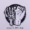 Skull Patch Punk Embroidered Patches For Clothing Stripe Badges Letters Patch Iron On Patches On Clothes DIY Hook Loop Stickers