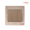 Gold Wall Switch 1/2/3/4 Gang 1Way Button Wall Light Switch On / Off Push Button