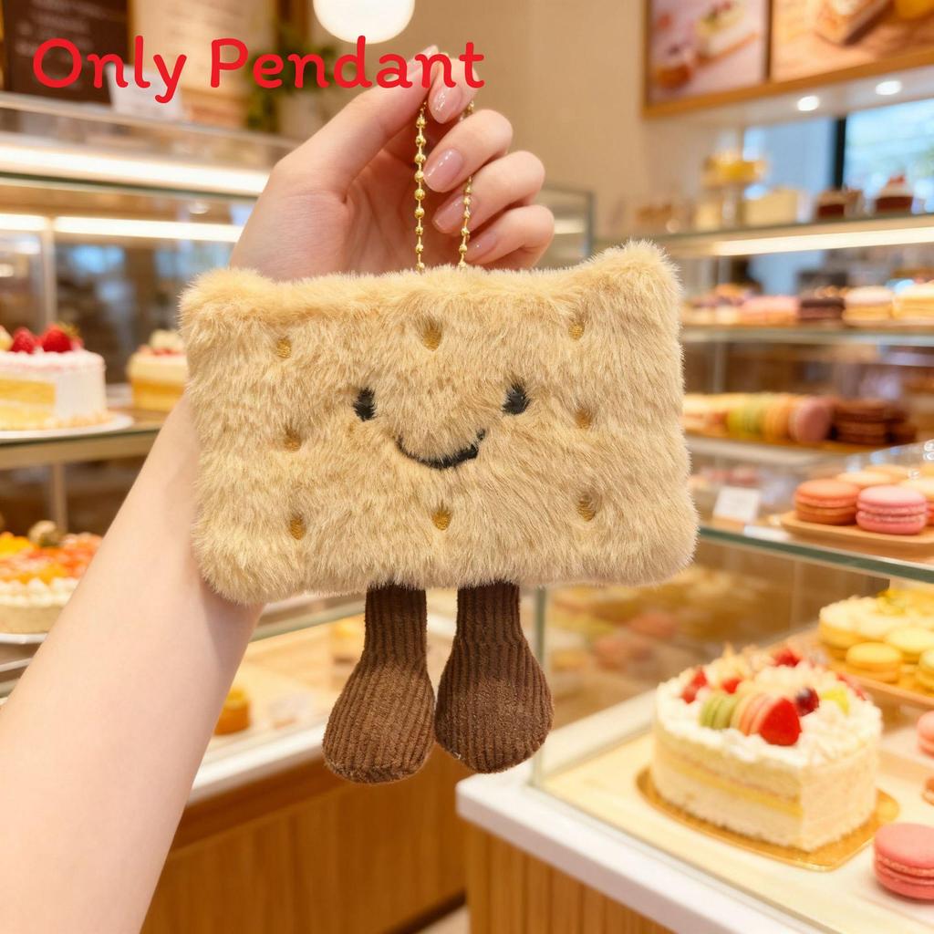 Waffle Cookie Plush Keychain With Sweet Donut Design For Backpack Decor