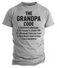 Дедушка Код Футболка – Смешная футболка с правилами для дедушек – Юмористическая графическая футболка