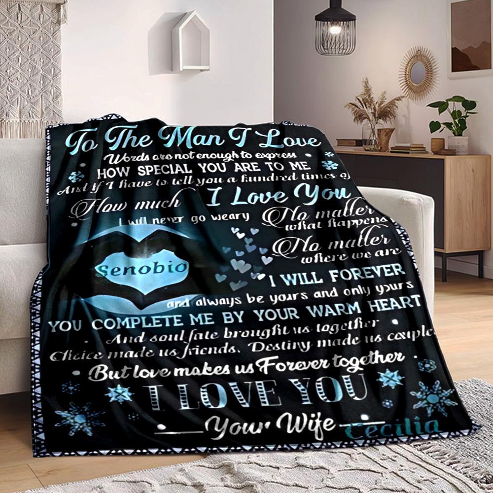 1PC Romantic Gifts for Husband Blanket, Throw For Sofa, Bed, Travel, Printing Blanket With Soft And Warm Fabric yy250918178