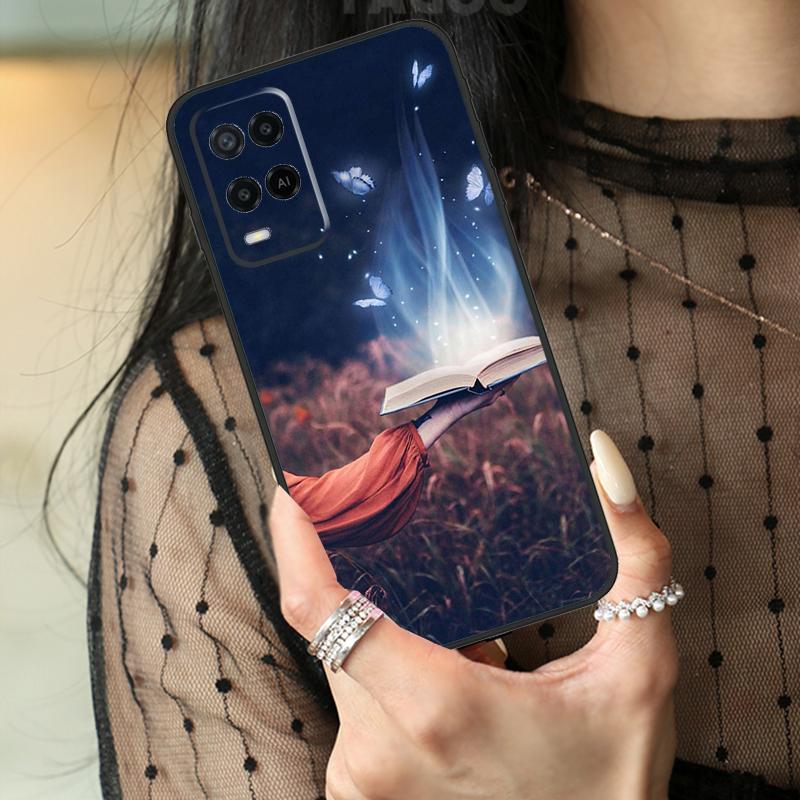 Чехол для любителя книг для Oppo A5 Pro A15 A17 A57 A77 A18 A38 A58 A78 A98 A94 A74 A54 A40 A60 A80 A96 A76 A16
