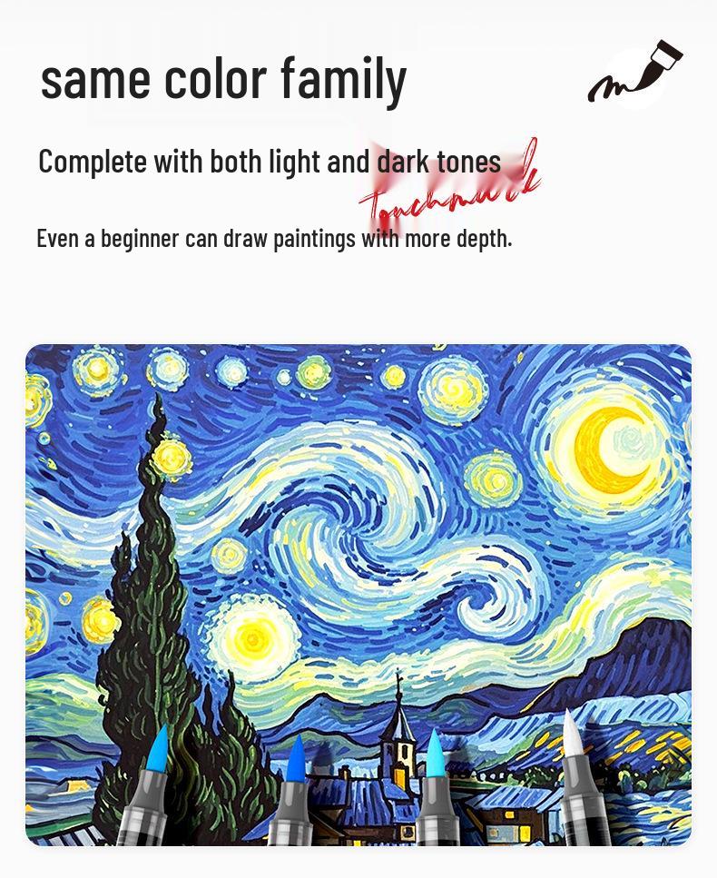 Acrylic Soft-Tip Marker for Elementary Students - Opaque, Blendable, Washable