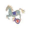 Animal Decoration Exquisite Zinc Alloy Fresh Fu Bag Commemorative Gift Pony Brooch Diamond Studded