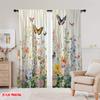 2pcs,2D Plane Printing Contemporary Curtains Butterfly Meadow 100% Polyester (without Rod) Versatile All Use for Bedroom Living