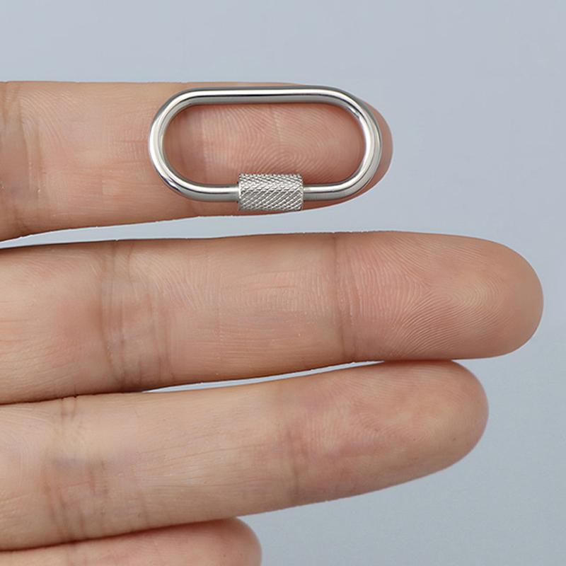 Овальный карабин с винтовой муфтой из нержавеющей стали 304, брелок для ключей, мини-пряжка для рюкзака для бутылки с водой, легкая подвесная пряжка