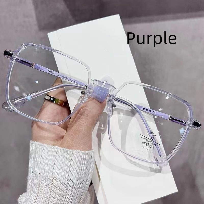 Photochromic Anti Radiation Glasses Square Sun Shades Women Men Glasses Frame Replaceable Lens Anti Blue Light Fashion Eyewear
