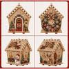 Christmas House 3D Diamond Painting Kit Light Up Wooden Pearl Art Set DIY Xmas Tree Ornament Holiday Home Craft Decor Gift