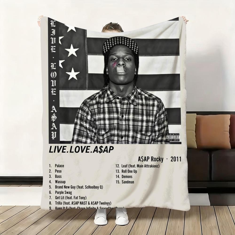 A$Aps R-Rocky A-Asap Плед-бросок Фланелевый Пушистый Мягкий Теплый Для кожи Покрывало Для дивана Кровати Офиса Дневного сна Зимний