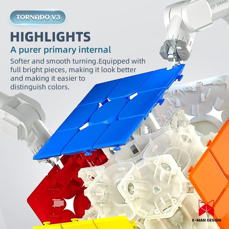 Bucubke QY Tornado V3 M 3x3 Магнитный магический куб-головоломка без наклеек Магический куб Tornado V3 M 3x3x3 Магнитный магический куб Магнитная скоростная игрушка (2022