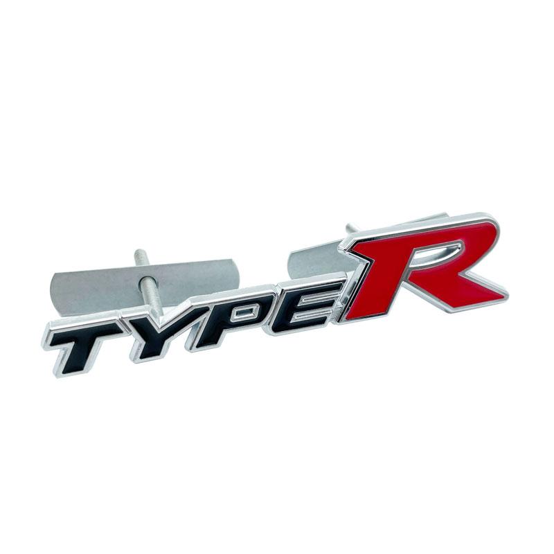 3D Metal Car StickerType R Typer Logo Front Grille Emblem Trunk Rear Stickers Badge For Honda TYPER Civic XR-V HR-V Accord