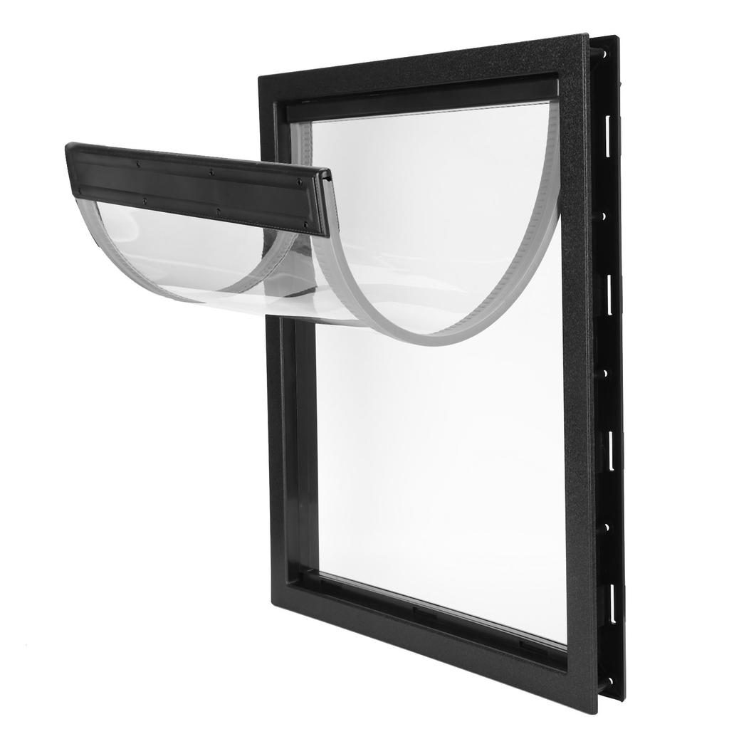 Пластиковый питомец большой средний размер собака съемная установка дверь питания встроенный магнит(черный )