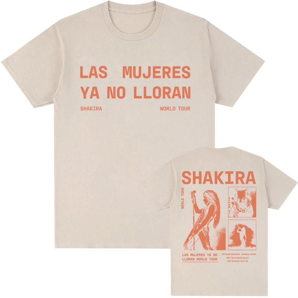ESTADIO SHAKIRA Las Mujeres Ya No Lloran Tour Tshirt Short Sleeve Cotton Summer Tshirts Fashion Oneck Unisex Women Clothing Print