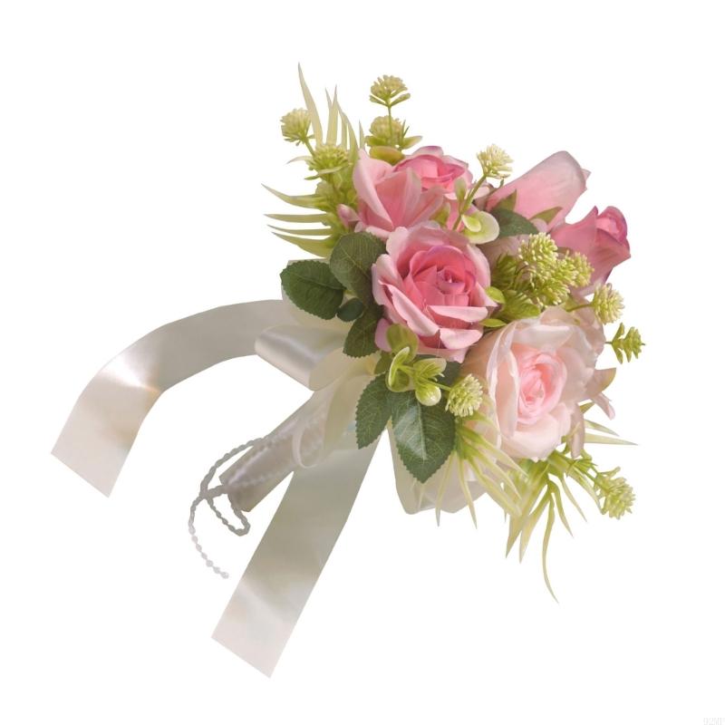 92MF Bridal Bouquets Artificial Rose Flower for Wedding Ceremony Photography
