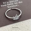 Cuiyan Shijie S925 Silver Maple Leaf Ring for Women - Minimalist Cold Style, Ideal for Stacking, Index Finger, Silver Jewelry.