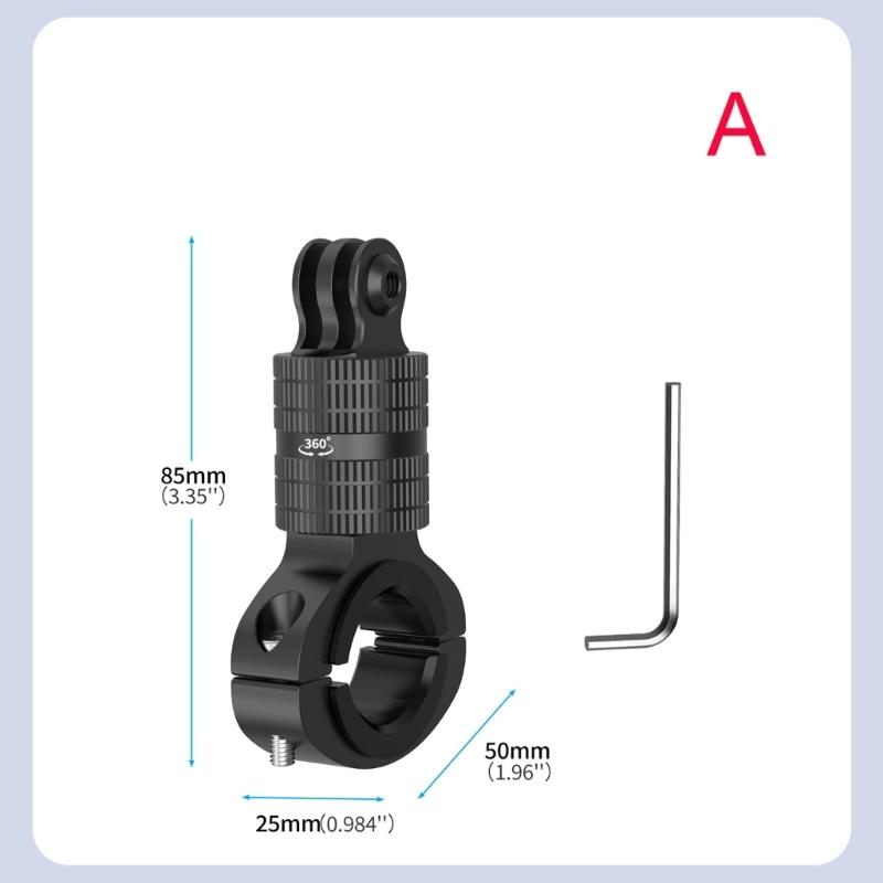 Lightweight 360 Degree Rotating Camera Bike Handlebar Clamp Quick Installation Cycling Accessories for 360 Action Camera