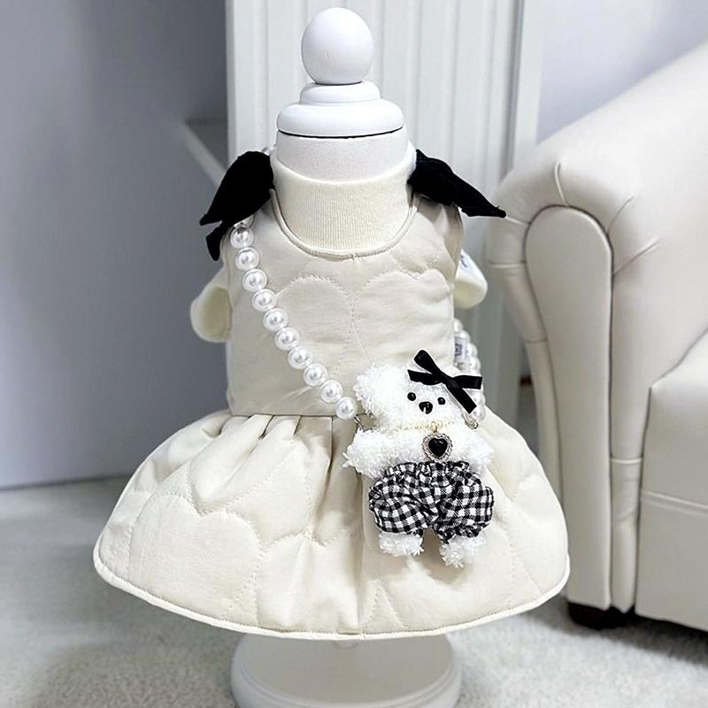 Pet Princess Cotton Skirt Teddy Bichon Pomeranian Yorkshire Maltese Cat Cat Puppy Clothes Autumn And Winter Clothes