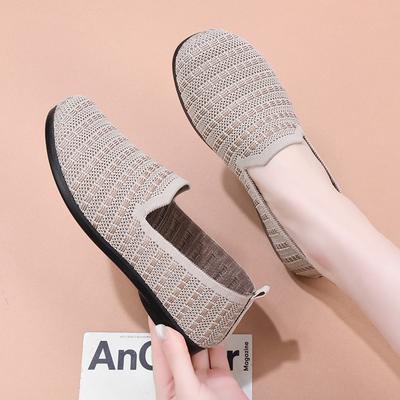 Старые ******* тканевые туфли женские одинарные туфли новые ****** и осенние повседневные дышащие туфли для мамы нескользящая подошва из дерьма туфли на плоской подошве на один педаль