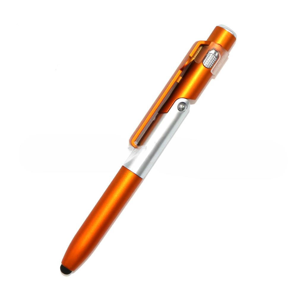 1 шт. 4-в-1 складная шариковая ручка-стилус фонарик + поддержка мобильного телефона-планшета