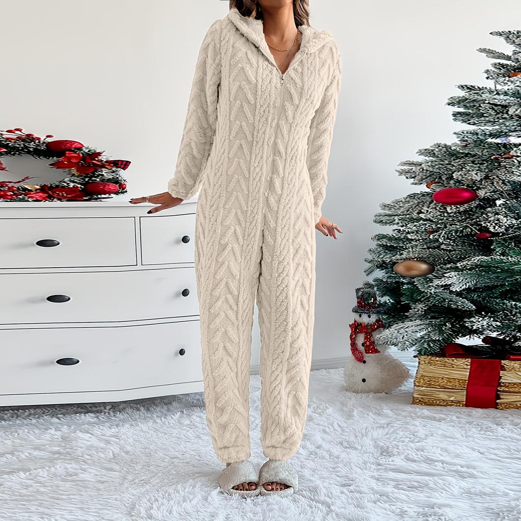 Женская мода однотонная домашняя одежда плюшевая удобная цельная пижама