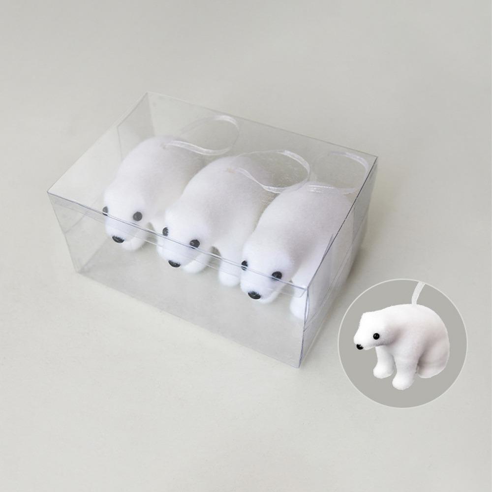 Флокированный Рождественский Подвесной Кулон Елка Белый Медведь Снежинка Подвесной Кулон Домашнее Украшение