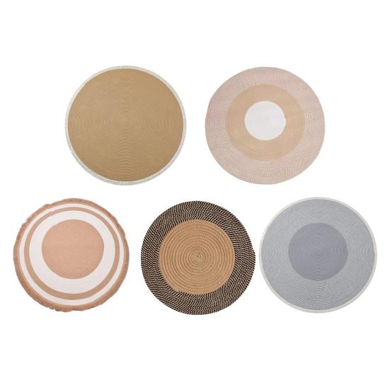 Хлопковый Веревочный Коврик для Кошек Круглый Когтеточка для Кошек Мягкий Моющийся Ковер с Кисточками Двусторонний Плетеный Напольный Коврик для Спальни Гостиной Зоны Отдыха Кошек