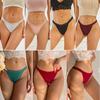FINETOO 3PCS/Set Sexy S-XL Women Cotton Panties G-string Woman's Underwear Girl Lace Female Lingerie T-Back Lady Thong Intimates