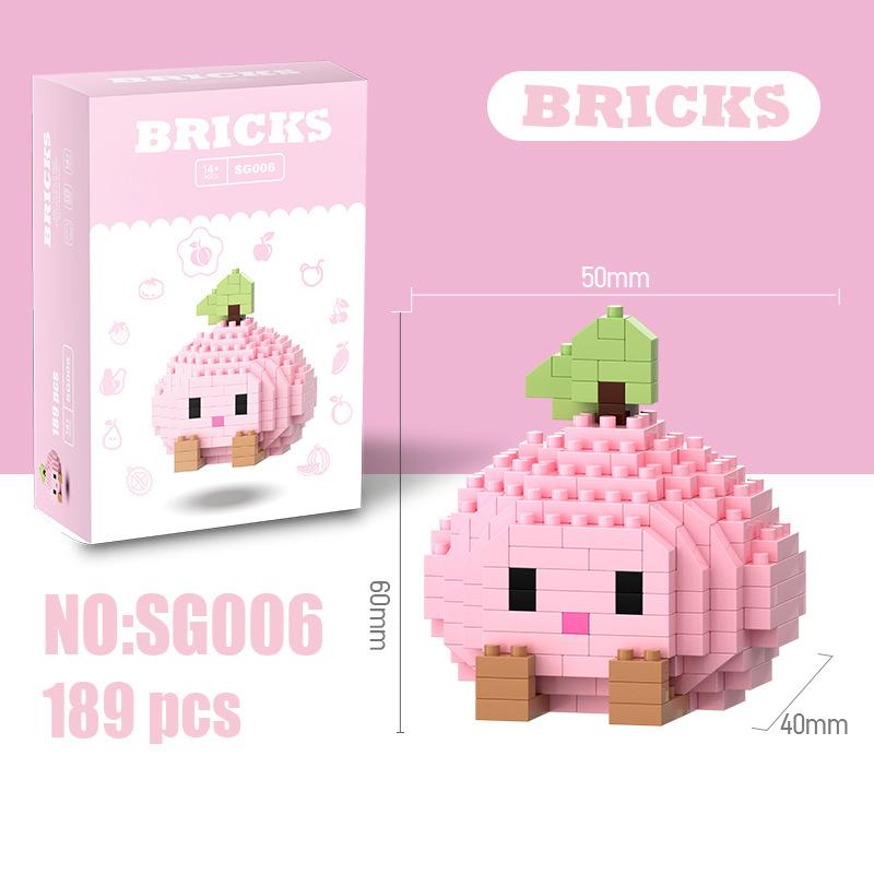 Мелкие детали, сборные строительные блоки, развивающие игрушки, фруктовый пазл, детские, для мальчиков и девочек, развивающие, маленькие украшения, подарки