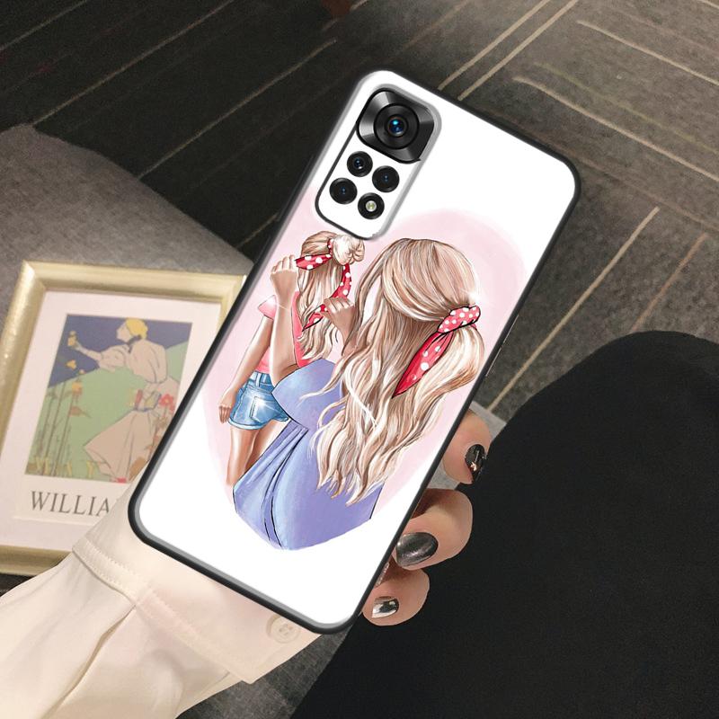 Чехол 'Мама и Дочь' для Xiaomi Redmi Note 13 14 Pro 9 10 11 12 Pro 10S 11S 12S Redmi 13C 10C 12C 14C