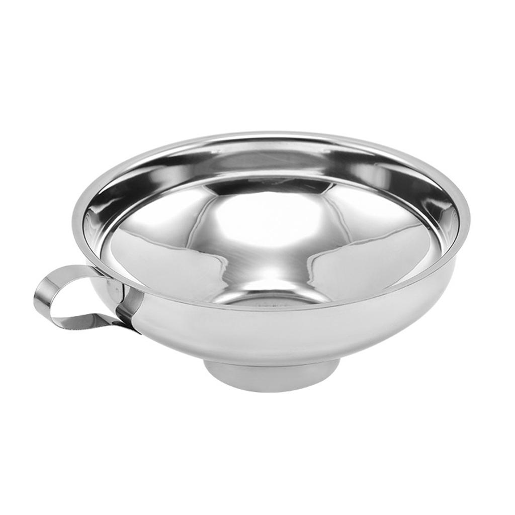 Воронка из нержавеющей стали с широким горлом и ручкой, пищевая металлическая воронка для джемов, консервные воронки, фильтры для банок, кухонный гаджет