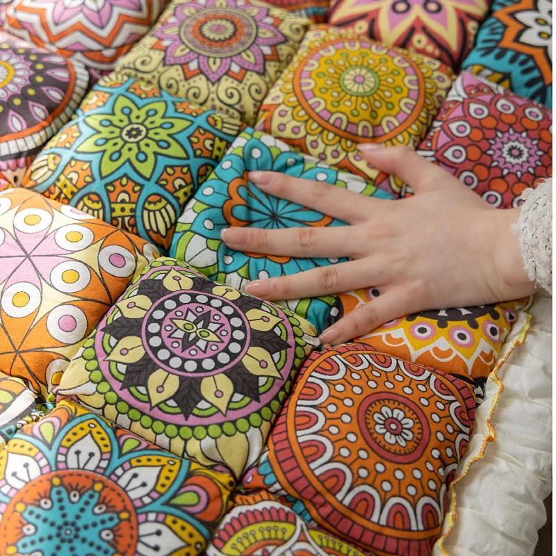 Новая подушка для дивана из чистого хлопка в стиле бохо, универсальная для всех сезонов, коврик для дивана, домашний декор, нескользящая прямоугольная подушка для сиденья дивана