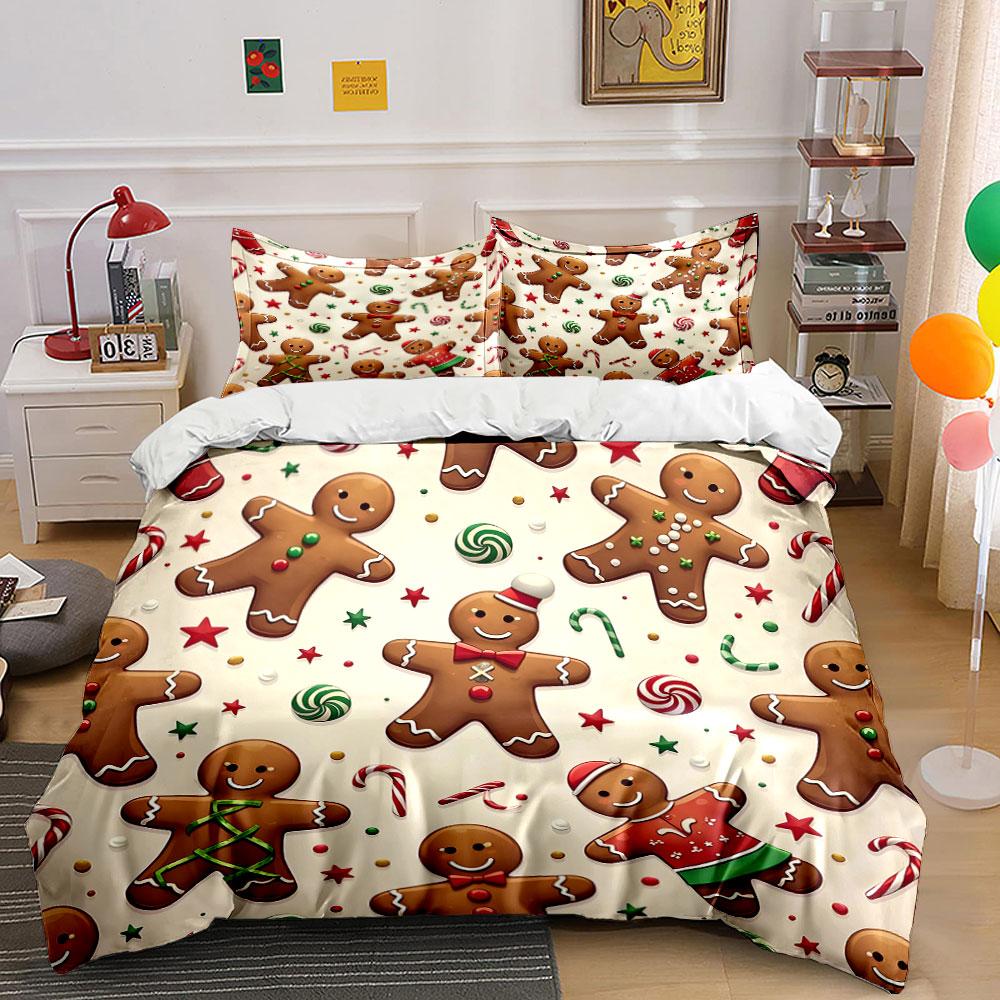 Sweet festive gingerbread joy Bedding sets Duvet covers Pillowcases(1* Duvet Cover 2* Pillowcases without duvet insert)