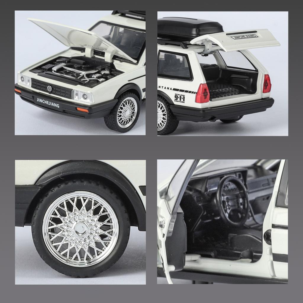 1/32 VolksWagenwerk Santana Wagon Литой металлический модельный автомобиль Миниатюрная модель автомобиля Украшения Коллекция для мальчиков Дисплей Подарок для друзей