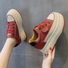9cm Cow Suede Genuine Leather Women Vulcanized Shoes Platform Wedge Skate Boarding High Heels Casual Summer Shoes