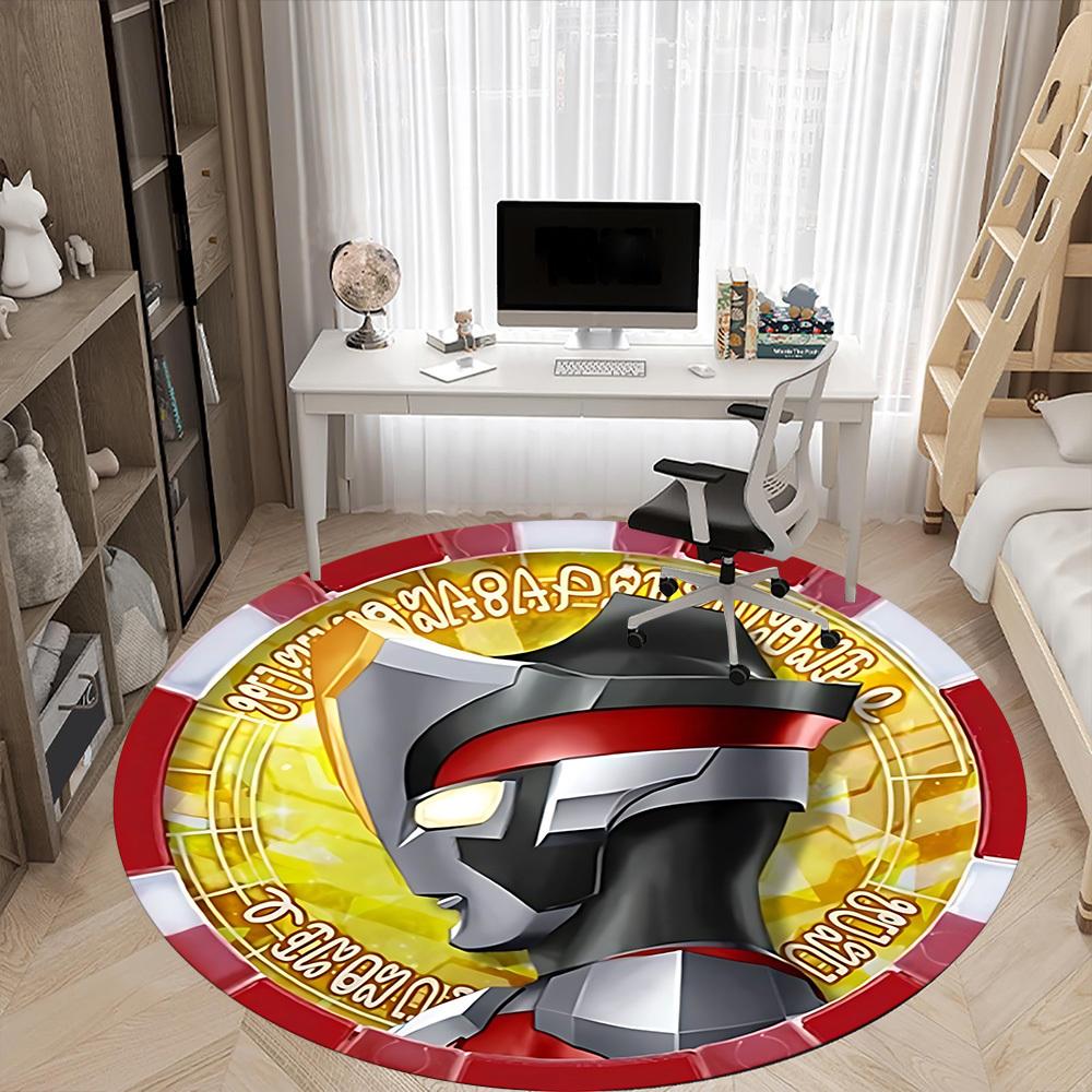 1pc Ultraman Chair Carpet for Office Non Slip, Machine Washable Rug for Office, Room Holiday Decor for Christmas, Birthday Polyester