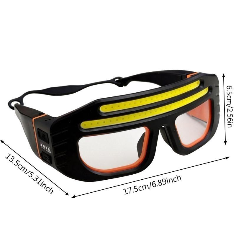 Многофункциональные очки-маска 2 в 1 с фонарем, перезаряжаемые через USB Type-C, сенсорное управление, компактные, для ремонтных работ, аварийные, для походов