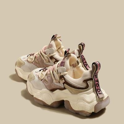 Папины кроссовки женские пара шнурков весна и осень новая расцветка платформа на танкетке спортивная повседневная обувь