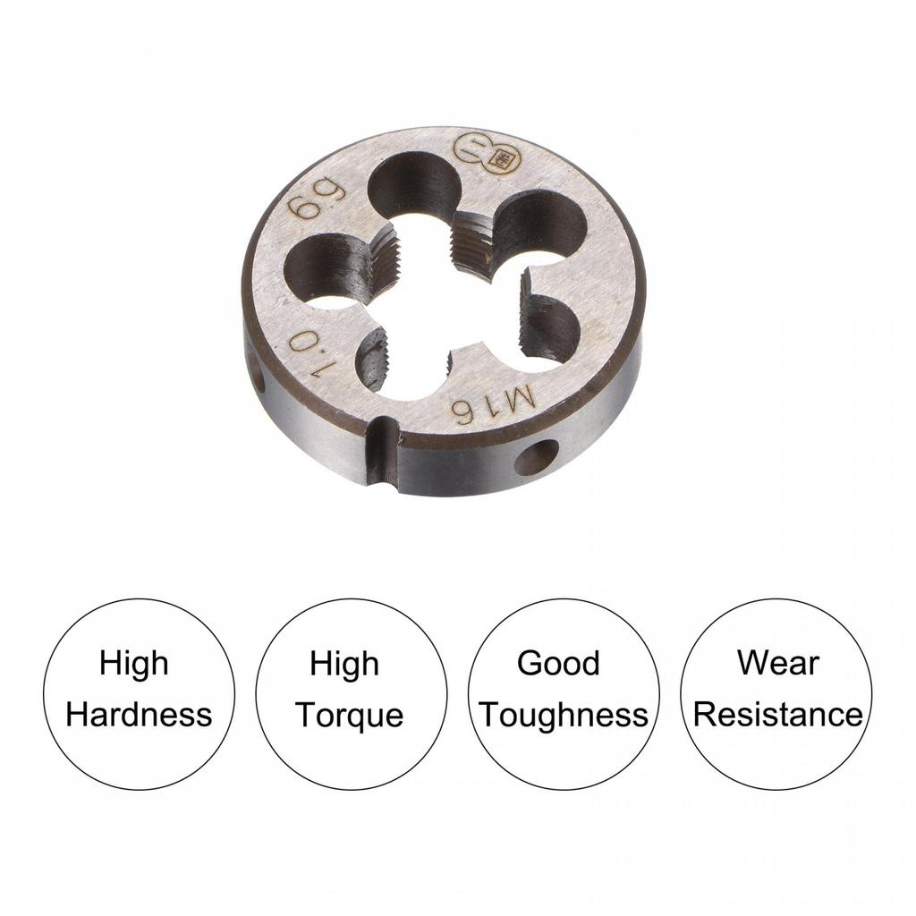 Uxcell Воротник для плашек M16x1 Резьба Круглая плашка и 38 мм с регулируемым набором ручных инструментов, (Совместимые плашки M12-M16) Держатель, Гаечный ключ,