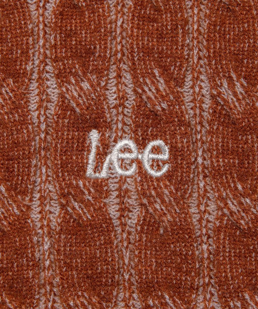 LEE Круглый вырез Двухцветный Косичка Коричневый
