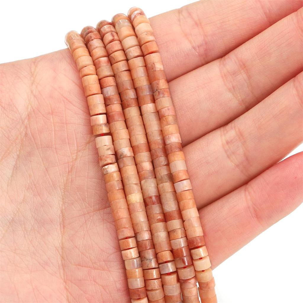 Разноцветные плоские круглые бусины-разделители из натурального камня для изготовления ювелирных изделий