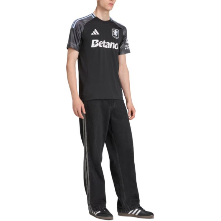 adidas Футбольная футболка Aston Villa FC 25/26 для выездов, с круглым вырезом, влагоотводящая, с коротким рукавом, мужские топы JN8053