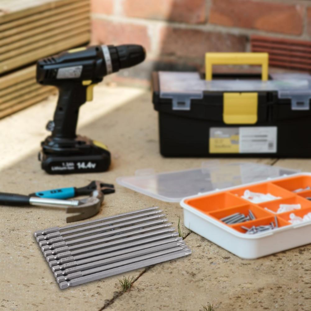 11 шт. 150 мм отверстие сливы цвет пескоструйная головка стальной шестигранный укороченный Torx отвертка набор бит ручной инструмент