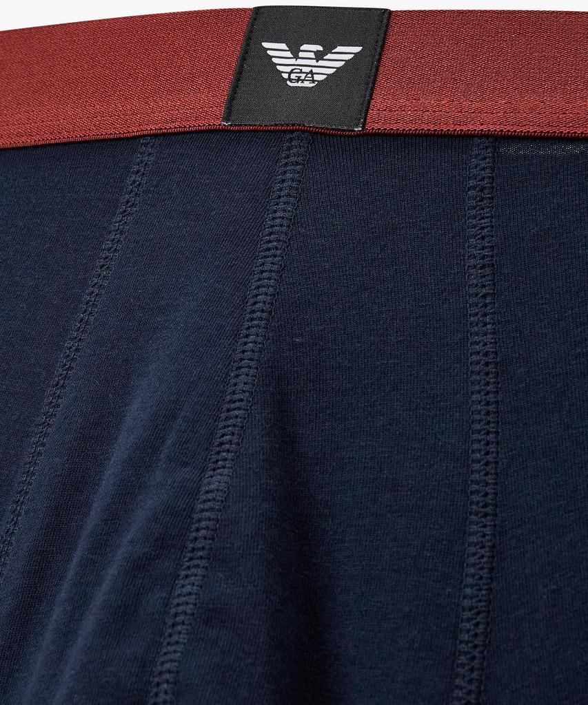 EMPORIO ARMANI UNDERWEAR Мужские Боксеры с Цветочными Блоками и Нашитой Логотипом-Орлом_Ocean 08M6312023
