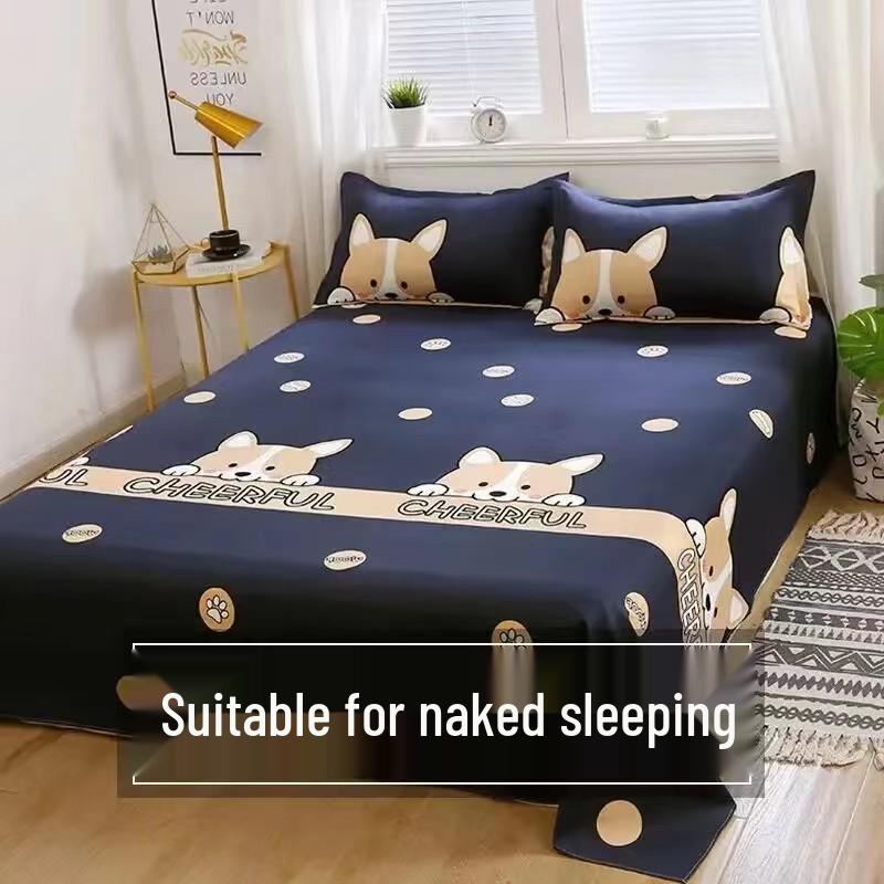 Хлопковый комплект постельного белья для общежития: Комплект из 3 предметов: пододеяльник и простыня на односпальную кровать студента.